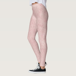 Rosa Solid Texturerad Färg Leggings