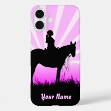 Rosa solnedgång Cowgirl IPhone-fodral