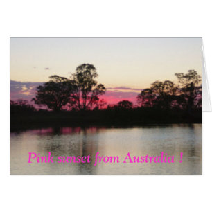 Rosa solnedgång från Australien! Hälsningskort