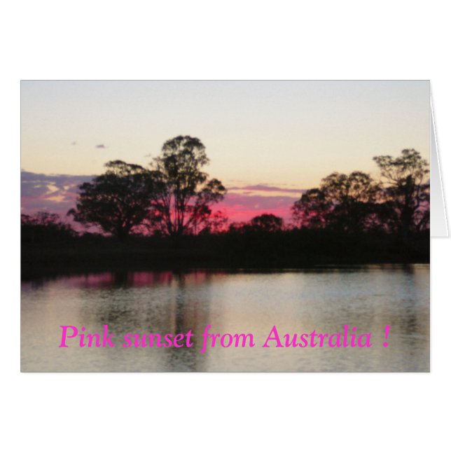 Rosa solnedgång från Australien! Hälsningskort (Framsidan Horizontal)