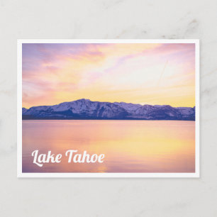 Rosa Solnedgång över Tallac Sjö Tahoe-vykort Vykort