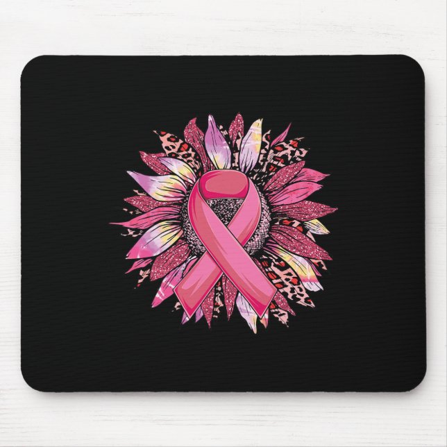 Rosa Solros Breast Cancer Awareness Leopard Sol Musmatta (Framsidan)