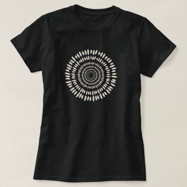 Rosa solstjärna abstrakt spiral t shirt (Design framsida)