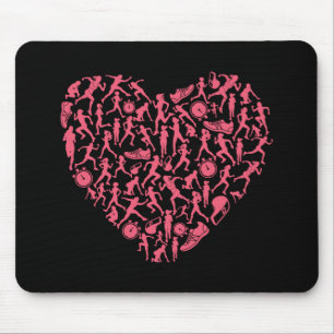 Rosa som kör Silhouette Heart - Women Springer Musmatta