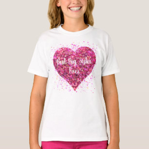 Rosa som sparkar glitter bästa storasyster någonsi t shirt