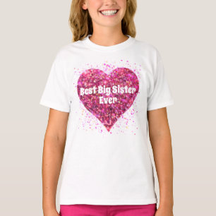 Rosa som sparkar glitter bästa storasyster någonsi t shirt
