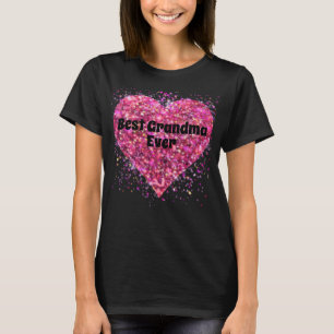 Rosa som sparkar glitter hjärta bäst mormor någons t shirt