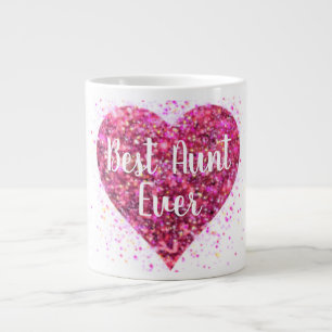 Rosa som sparkar glitter hjärta bäst Moster någons Jumbo Mugg