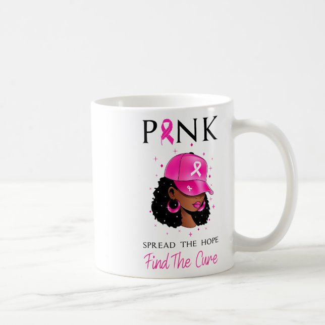Rosa som sprider hoppet om att hitta ren bröstcanc kaffemugg (Höger)