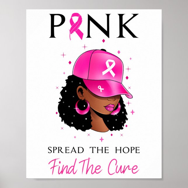 Rosa som sprider hoppet om att hitta ren bröstcanc poster (Framsidan)