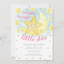 Rosa Sömmande Guld Twinkle Little Star Baby Shower