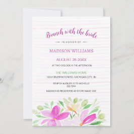 Rosa Sommar Blommigt Watercolor Art Inbjudningar