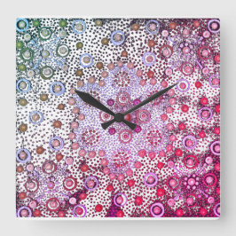 Rosa sommarbär fyrkantig klocka