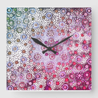 Rosa sommarbär fyrkantig klocka