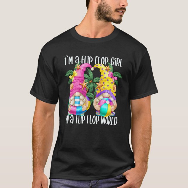 Rosa Sommarcitat för Flip Flop Girls Unik fack T Shirt (Framsida)