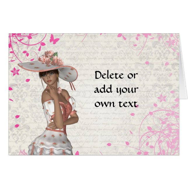 Rosa sommarflicka OBS kort (Framsidan Horizontal)