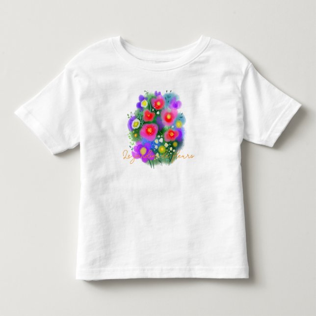 Rosa sommarnyckfulla blommor t shirt (Framsida)