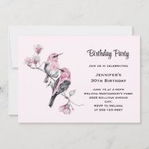 Rosa Songfåglar på fågeldagen Träd Gren