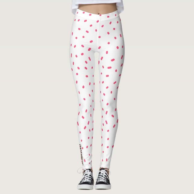Rosa Sorbetfläckiga Leggings (Framsida)