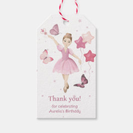 Rosa Söt Ballerina Tack Presentetikett