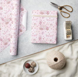 Rosa söt bil Alla hjärtans dag Presentpapper