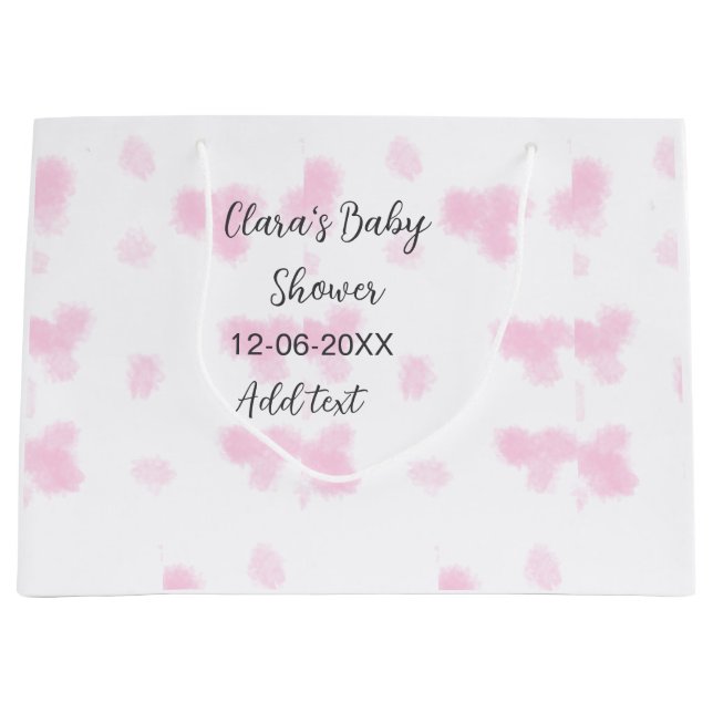 Rosa, söt blomsterbabyduschvattensfärg, modernt da (Framsidan)