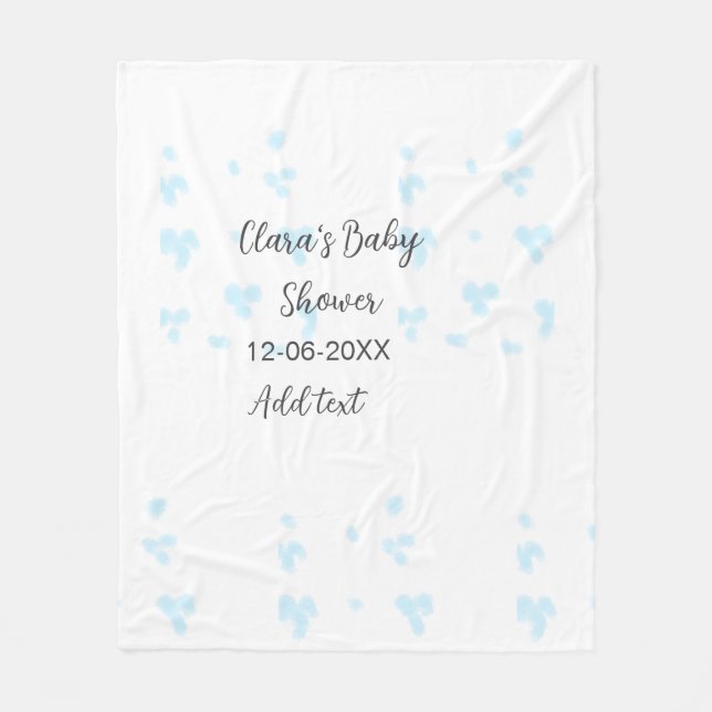 Rosa, söt blomsterbabyduschvattensfärg, modernt da fleecefilt (Framsidan)