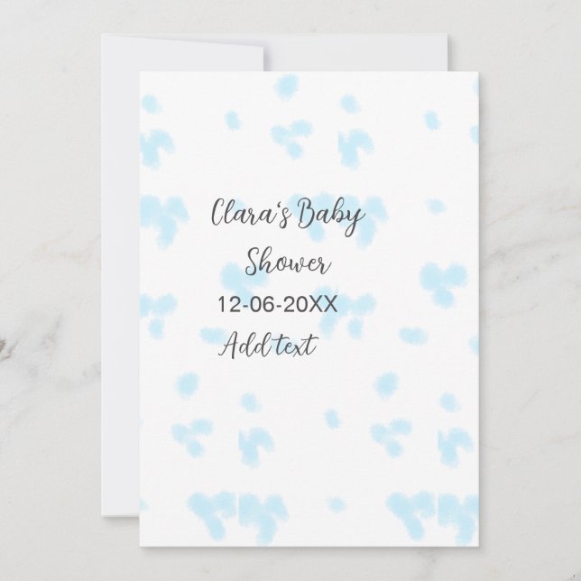 Rosa, söt blomsterbabyduschvattensfärg, modernt da inbjudningar (Framsida)