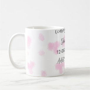 Rosa, söt blomsterbabyduschvattensfärg, modernt da kaffemugg