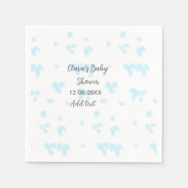 Rosa, söt blomsterbabyduschvattensfärg, modernt da pappersservett (Framsidan)