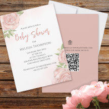 Rosa Söt Botaniskt Flicka Ro QR-kod