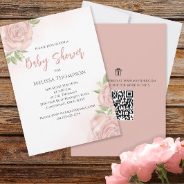 Rosa Söt Botaniskt Flicka Ro QR-kod