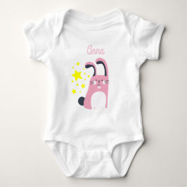 rosa söt bunny med namn och stjärnor t shirt