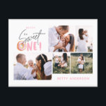 rosa, söt en donationsfödelsedag, multifoto helgda helg vykort<br><div class="desc">multifoto-rosa söt en söt donat 1:a födelsedagsbjudandebjudande</div>