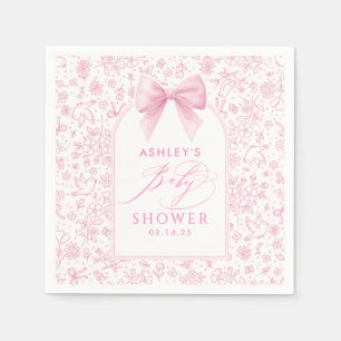 Rosa söt fantasifull chinoiserie baby shower pappersservett