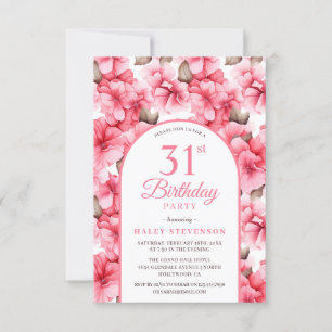 Rosa Söt Garden Blommigt Arch Chic 31a Birthday Inbjudningar
