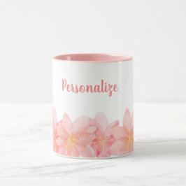 Rosa Söt & Girly Blommigt Personlig Coffee Mugg