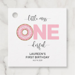 Rosa Söt Liten Fröken 1-årsdag  Gåvor Etiketter