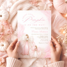 Rosa Söt Liten Pumpa Höst Tjej Bebis Shower