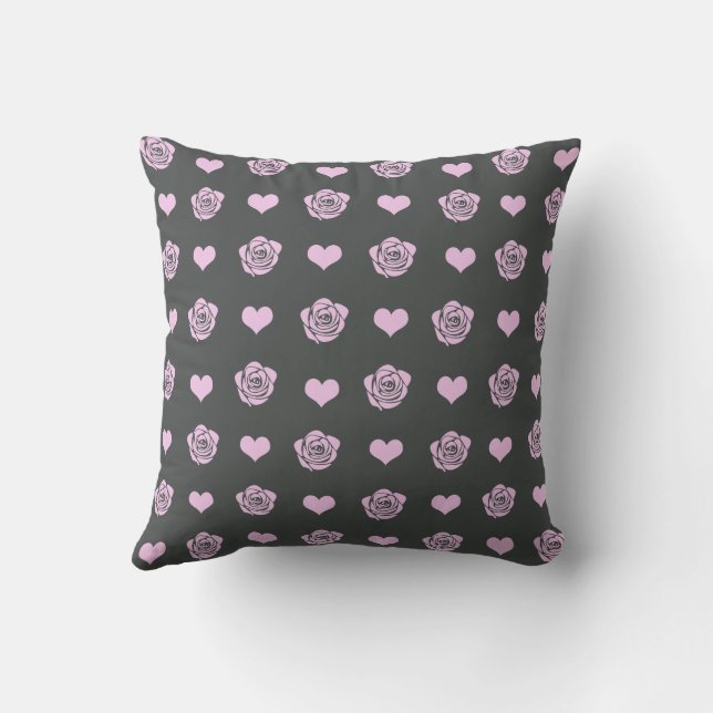 Rosa Söt Mysig Modern Romantisk Chic Stilig Hjärt  Kudde (Baksida)