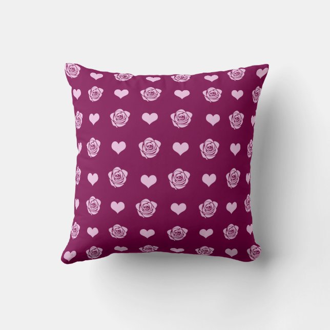 Rosa Söt Mysig Modern Romantisk Chic Stylisk Hjärt Kudde (Baksida)