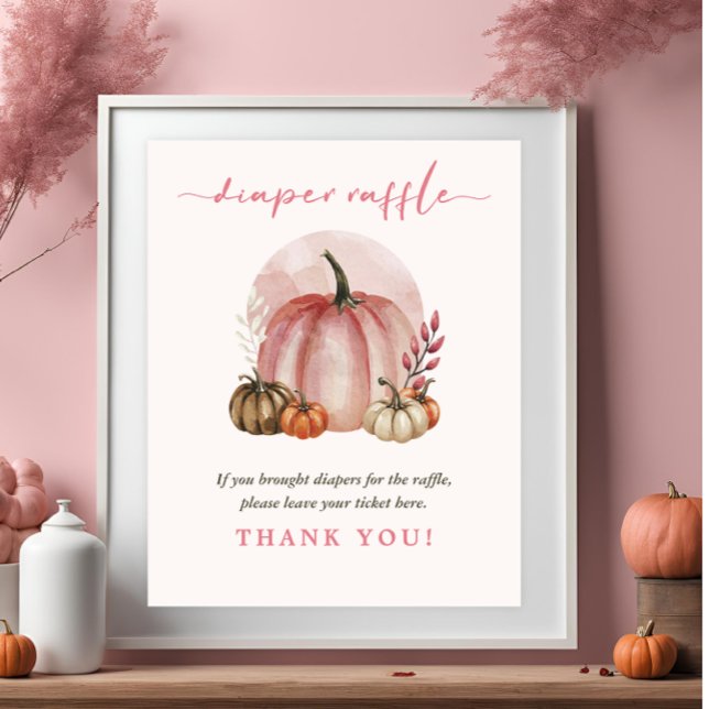 Rosa Söt Pumpa Babyflicka Bebisdopp Blöja-Lottteri Poster (Skapare uppladdad)