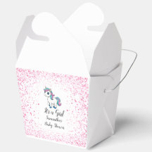   Rosa söt vattenfärg enhörning baby shower
