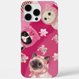 Rosa söta katt mobilskal Kawaii kattunge estetisk