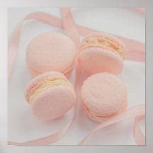 Rosa söta Macarons köksaffisch | Macarons
