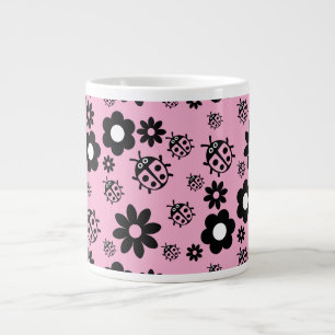 Rosa söta nyckelpigor barn jumbo mugg