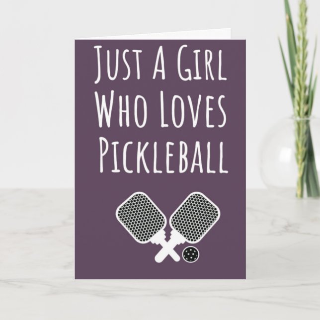 Rosa söta pickleball- gratulationskort för flickor kort (Framsida)