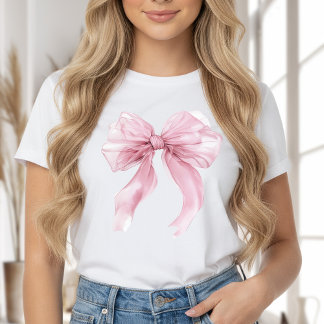 Rosa Söta Rosett Tema T Shirt