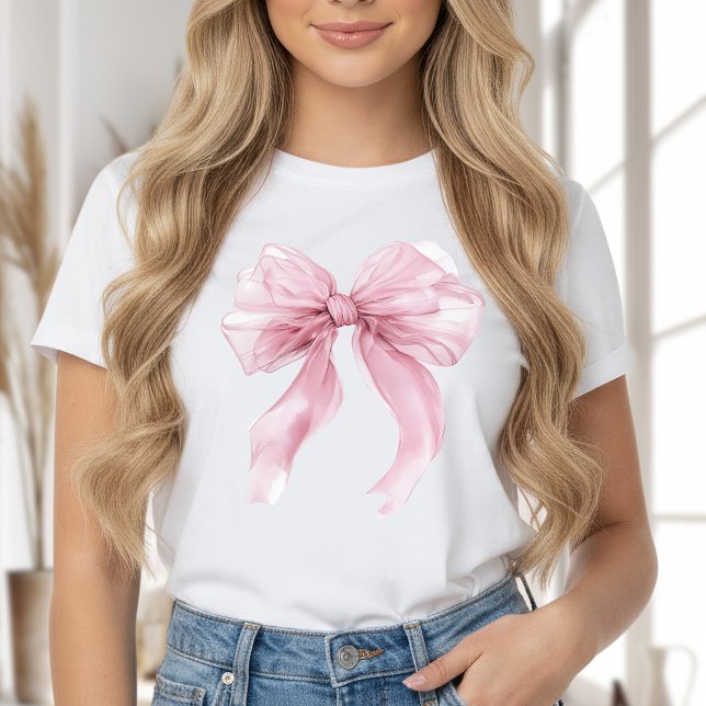 Rosa Söta Rosett Tema T Shirt (Skapare uppladdad)