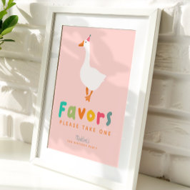 Rosa söta två dumma gås 2-års födelsedagspresenter poster